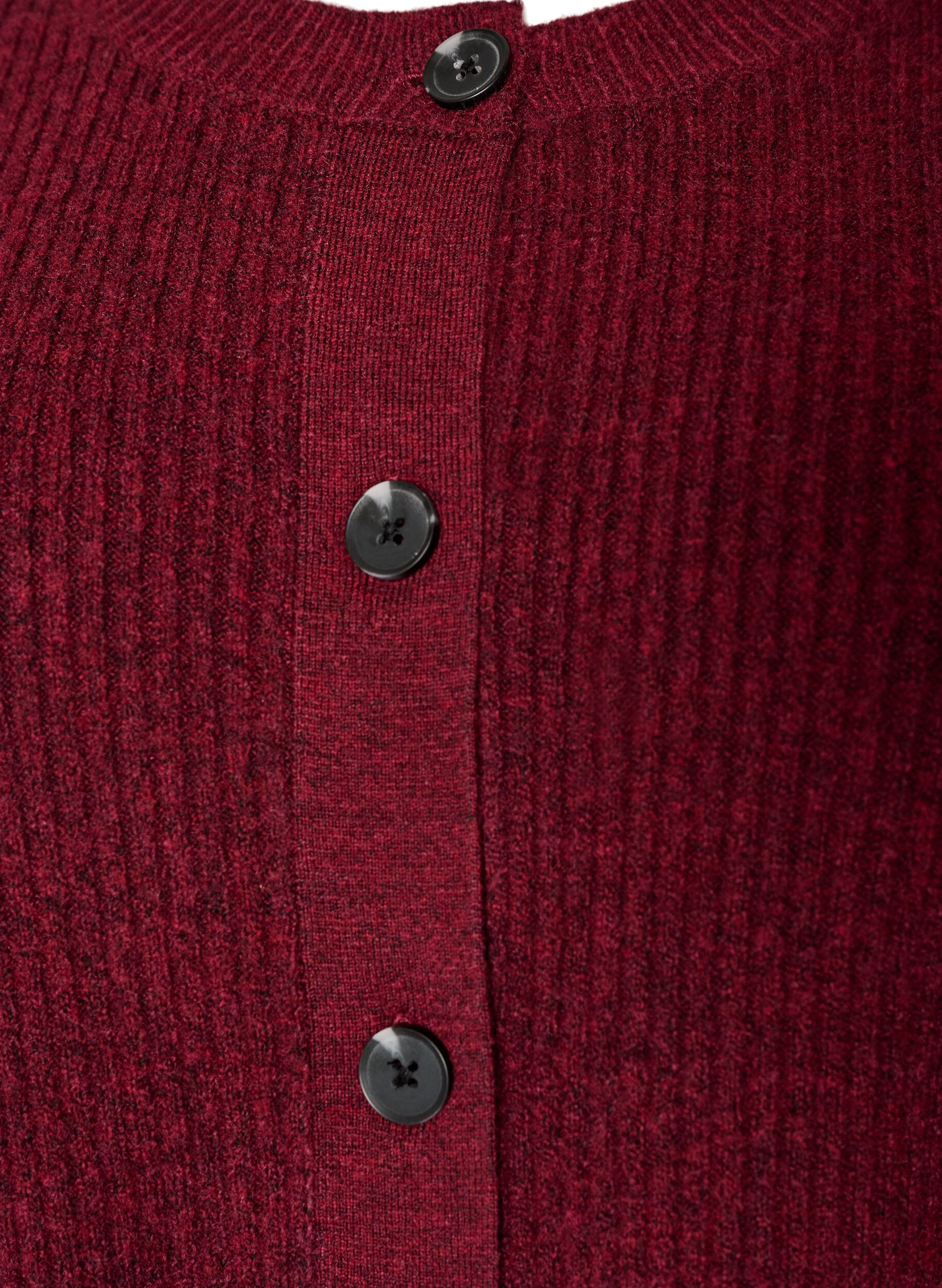 ZizzifashionRib knit cardigan with buttons, Red, Packshot image number 2