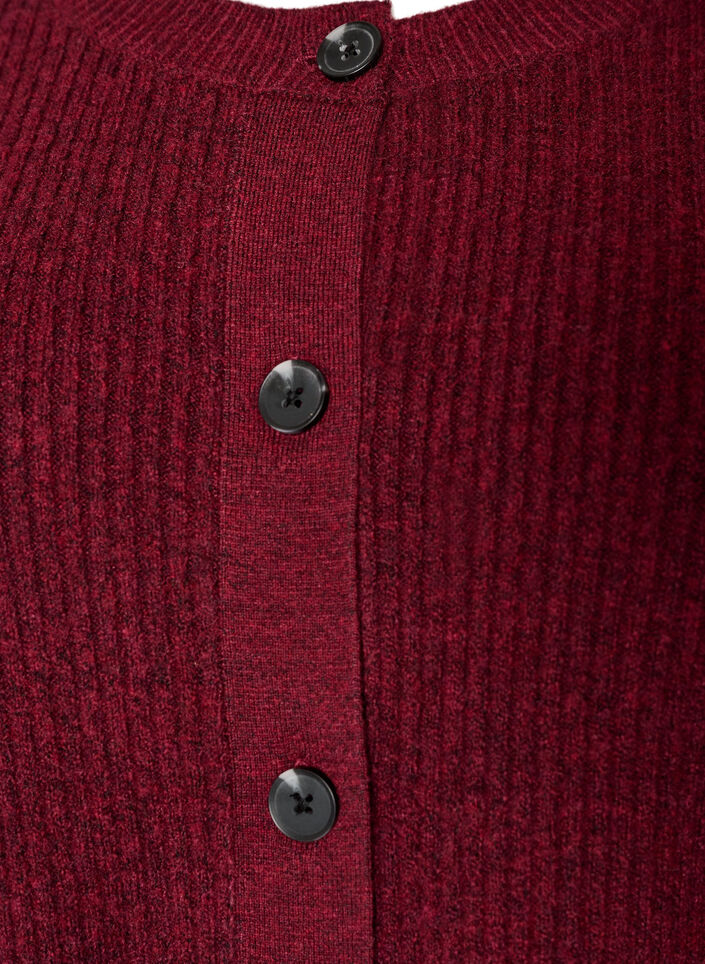 Rib knit cardigan with buttons, Red, Packshot image number 2