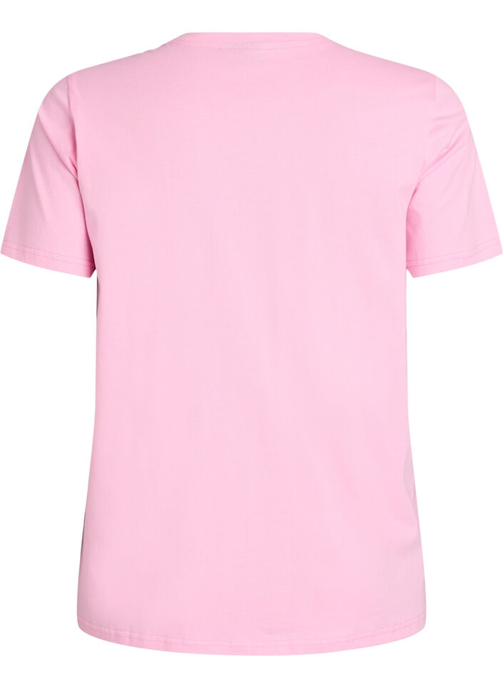 Cotton T-shirt with embroidered text, White, Packshot image number 1