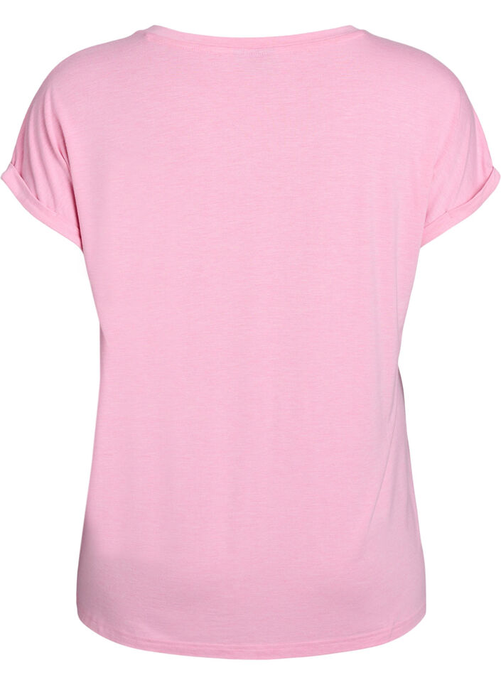Loose t-shirt with round neck, Pink, Packshot image number 1