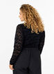 Lace bodystocking with long sleeves, Black, Model image number 1