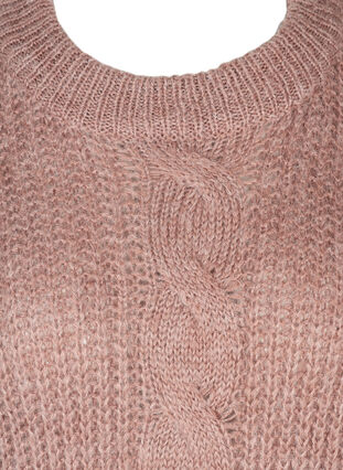 Marled knitted blouse with a pattern, Burlwood mel, Packshot image number 2