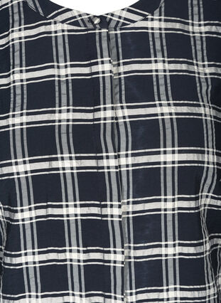 Long-sleeved tunic with a checked print, Navy Check, Packshot image number 2