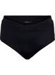 Solid colour bikini bottoms with high waist, Black, Packshot image number 0