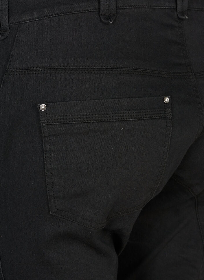 Slim fit capri jeans with pockets, Black, Packshot image number 3