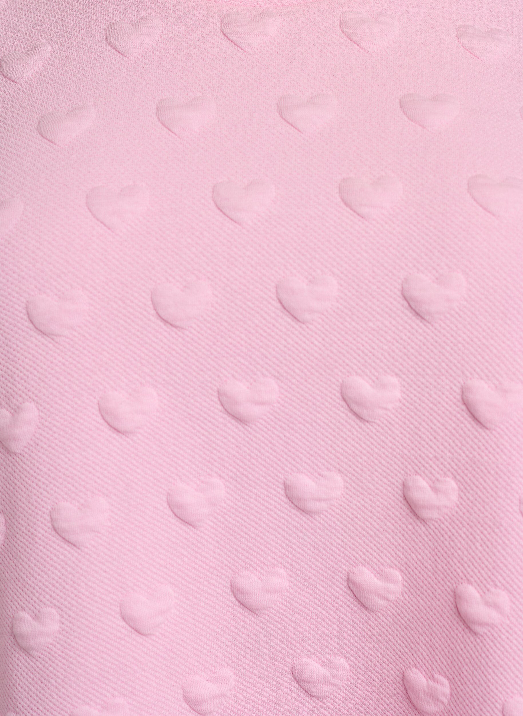 Zizzifashion T-shirt in embossed cotton jersey, Rose, Packshot image number 2