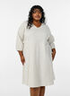 Knee-length dress with stripes and 3/4 sleeves, Vanilla, Model image number 0