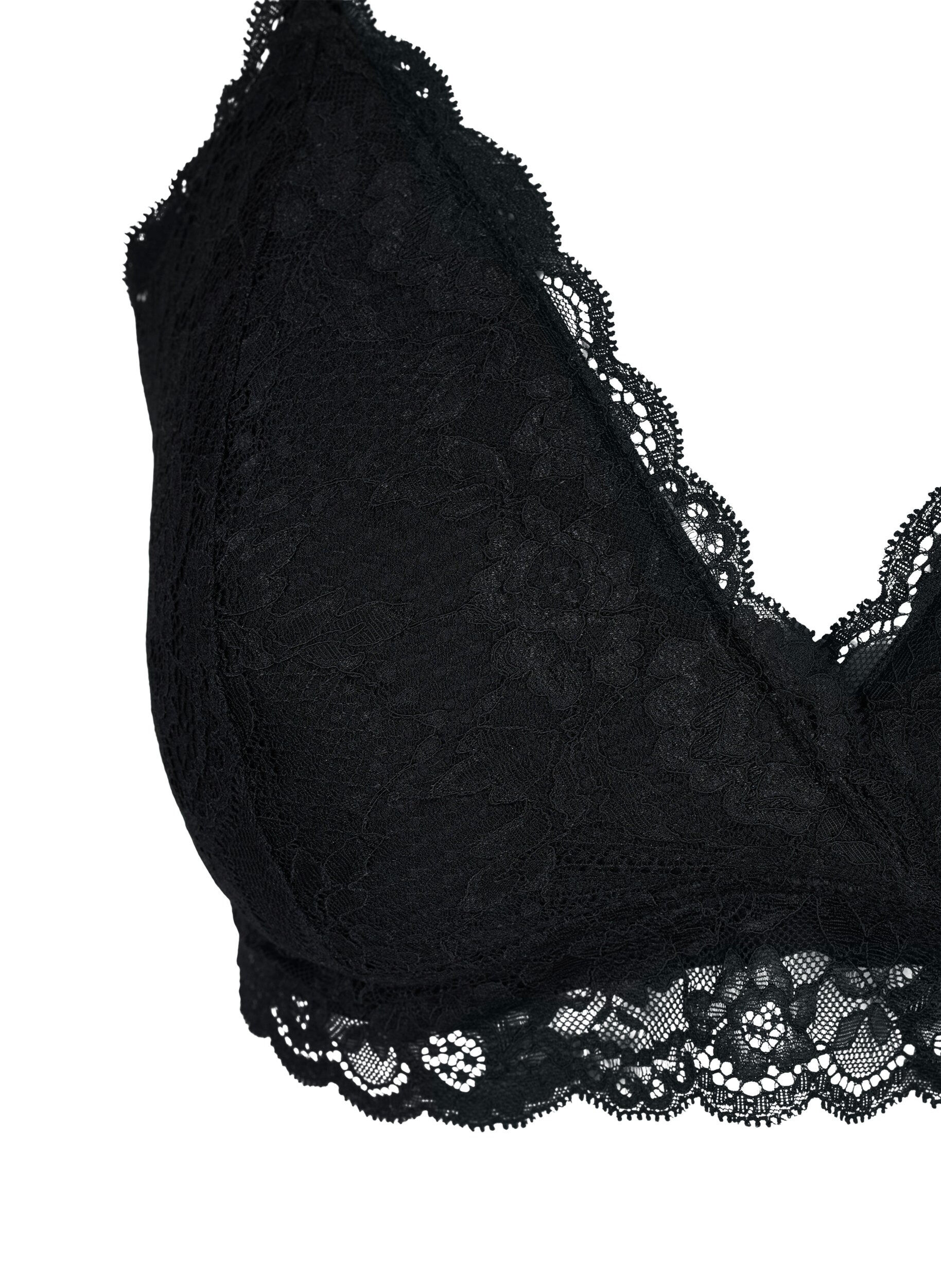 Zizzifashion Nursing bra with lace, Black, Packshot image number 2