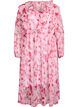 Floral chiffon dress with ruffles and long sleeves, Pink, Packshot image number 0