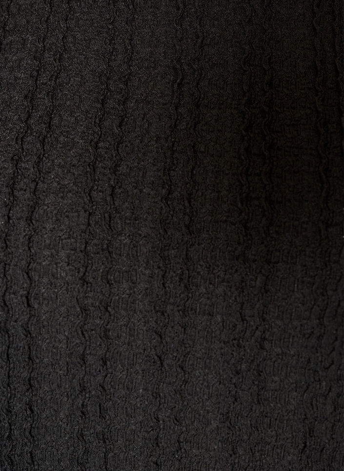 Textured jersey blouse with a balloon silhouette, Black, Packshot image number 2