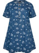 A-line denim dress with floral pattern, Blue, Packshot image number 0