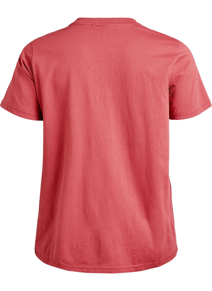 Basic cotton T-shirt with round neck, Red, Packshot image number 1