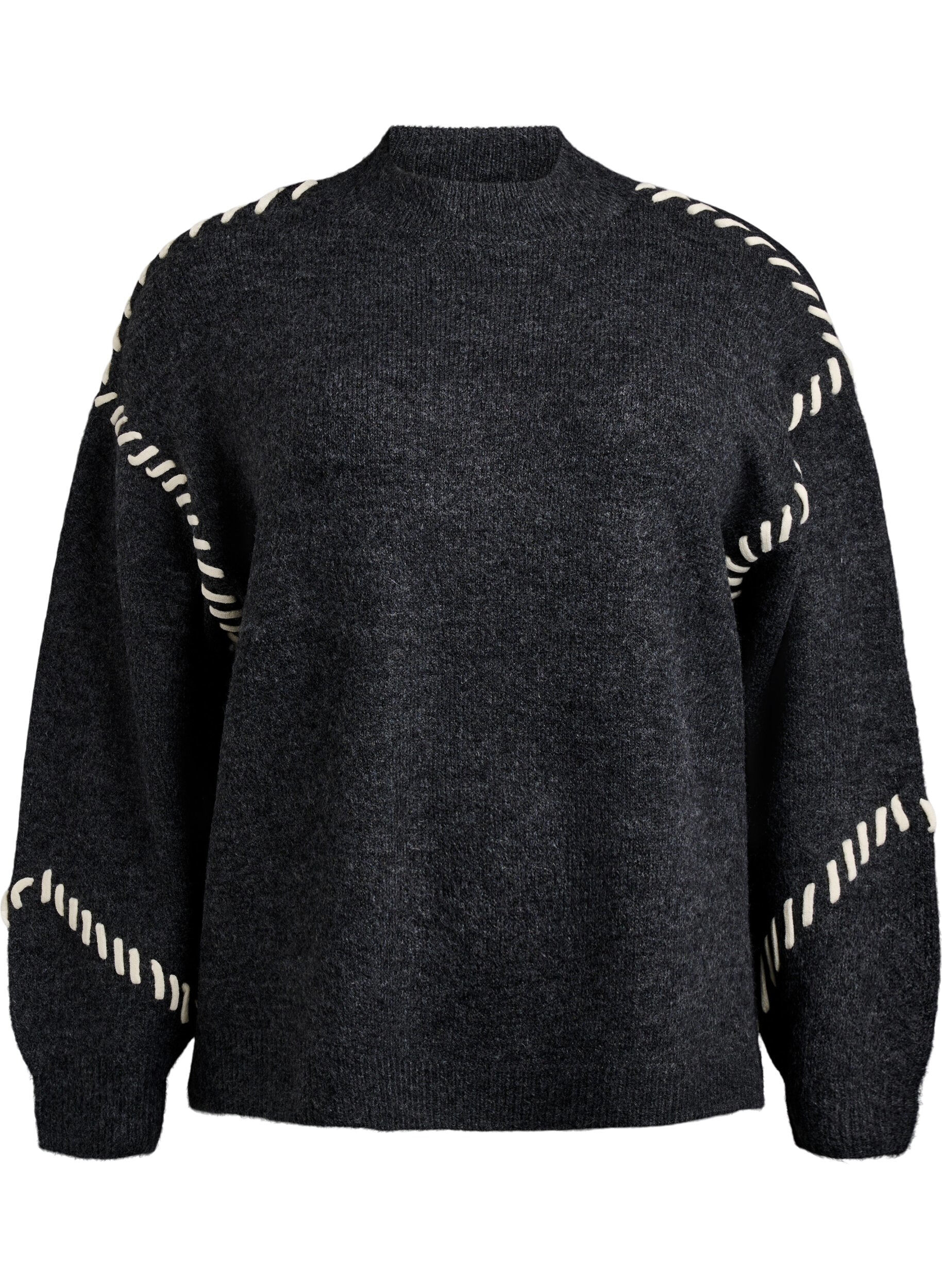 Jumper with decorative stitching