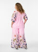 Trousers with floral print and wide legs, Pink, Model image number 1