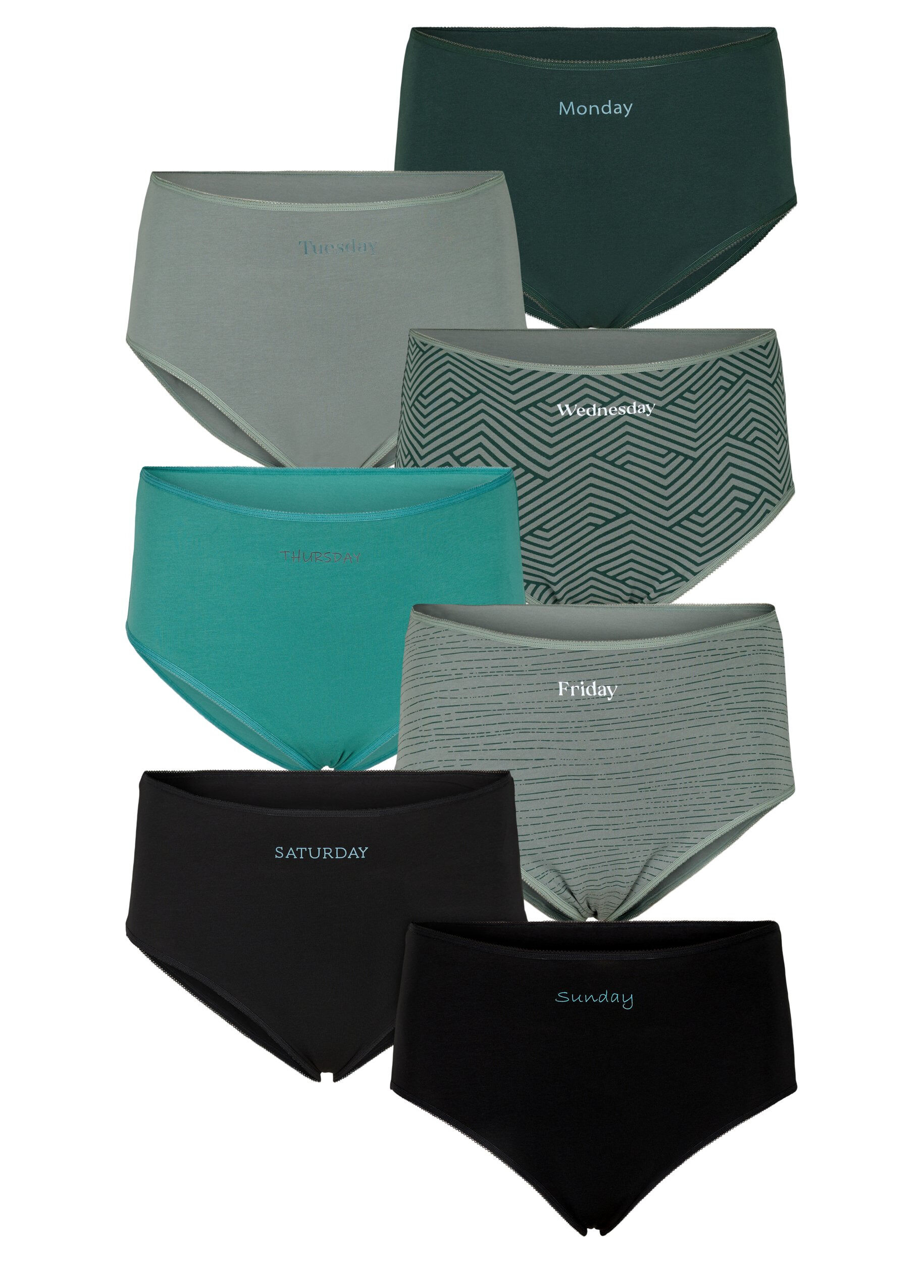 Zizzifashion 7-pack hipster with regular waist, Scarab Multi Pack, Packshot image number 0