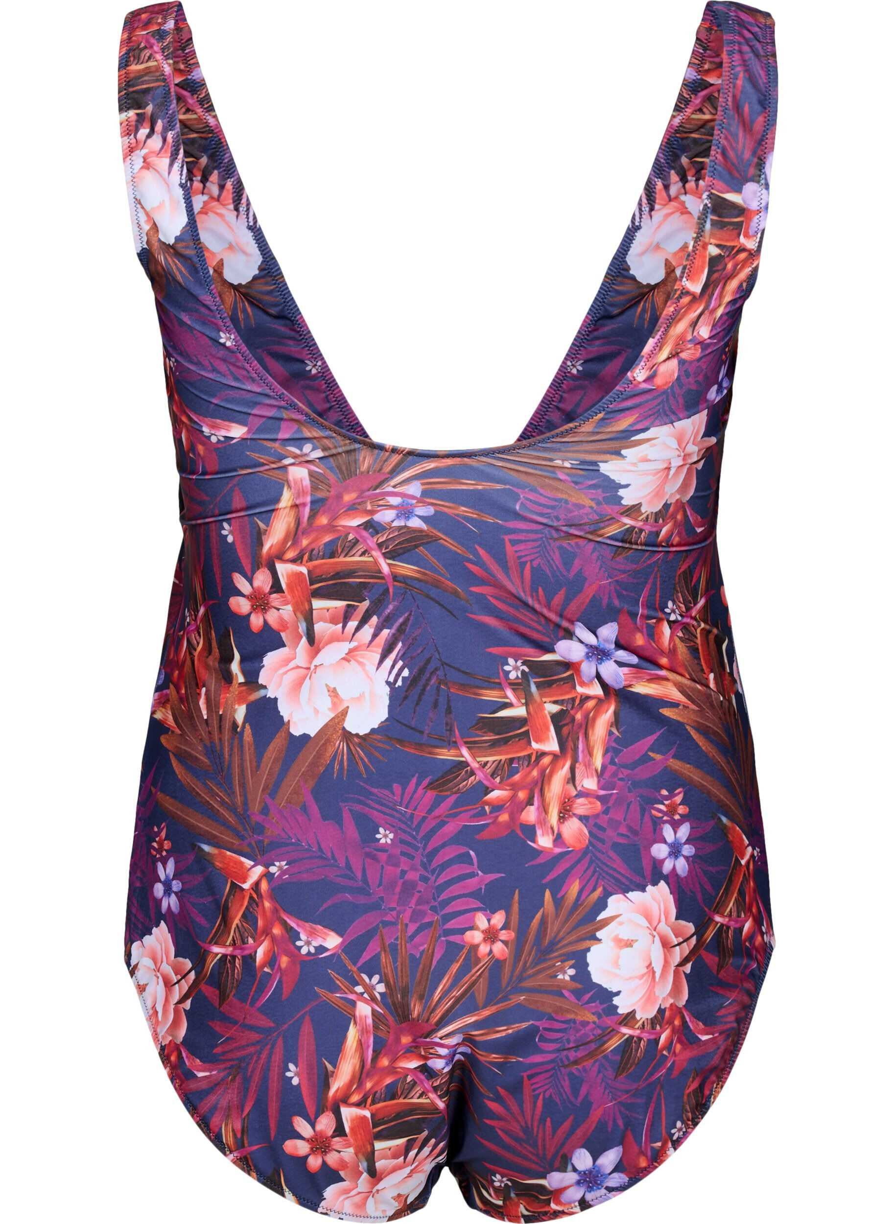 Zizzifashion Swimsuit with floral print, Purple Flower, Packshot image number 1