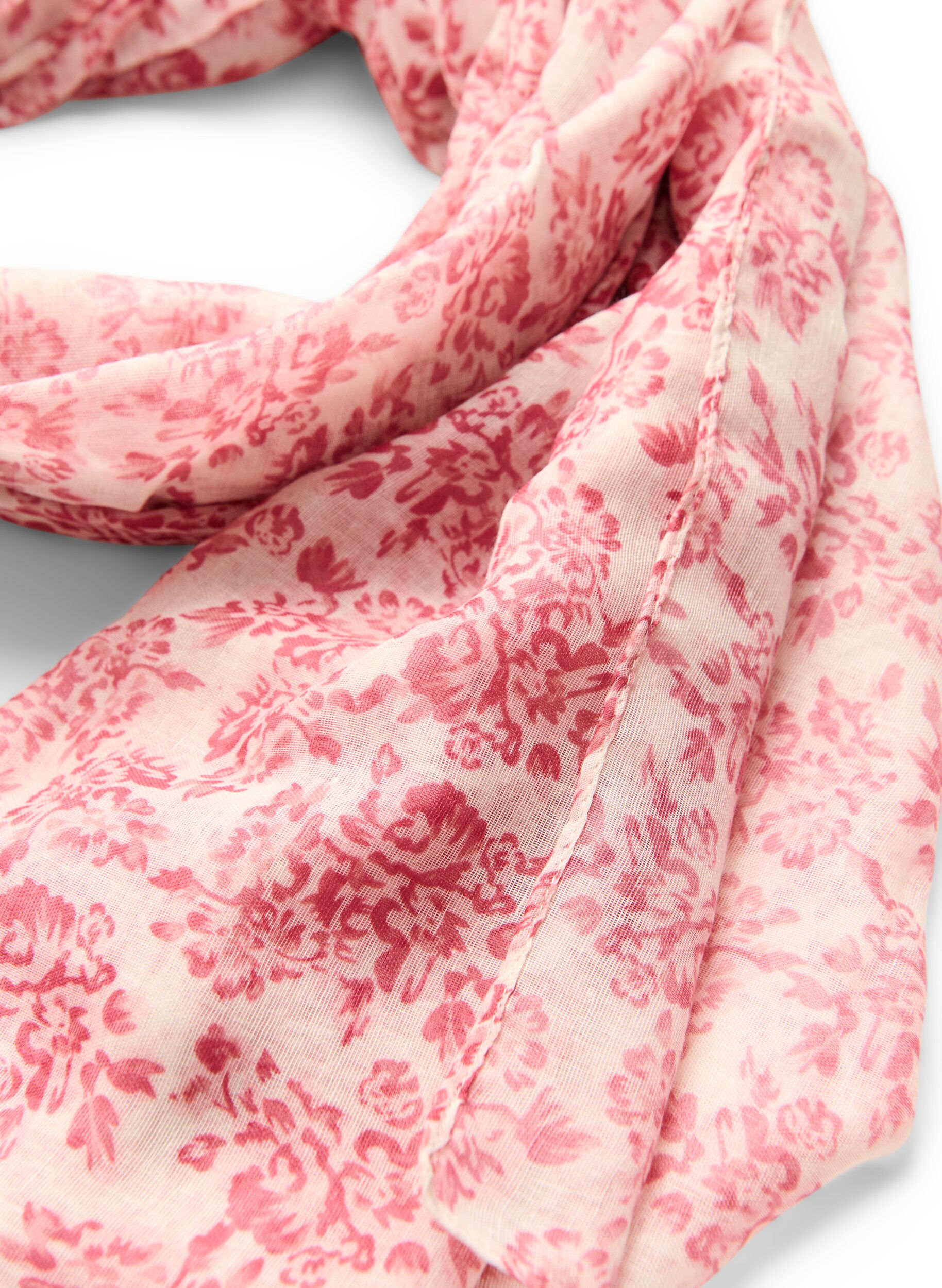 Zizzifashion Long scarf with floral pattern, , Packshot image number 1