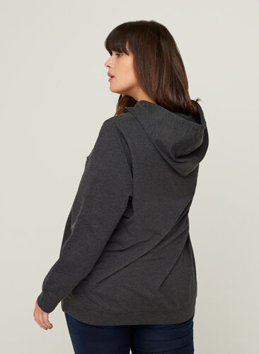 Hooded sweatshirt with print, Black, Model image number 1