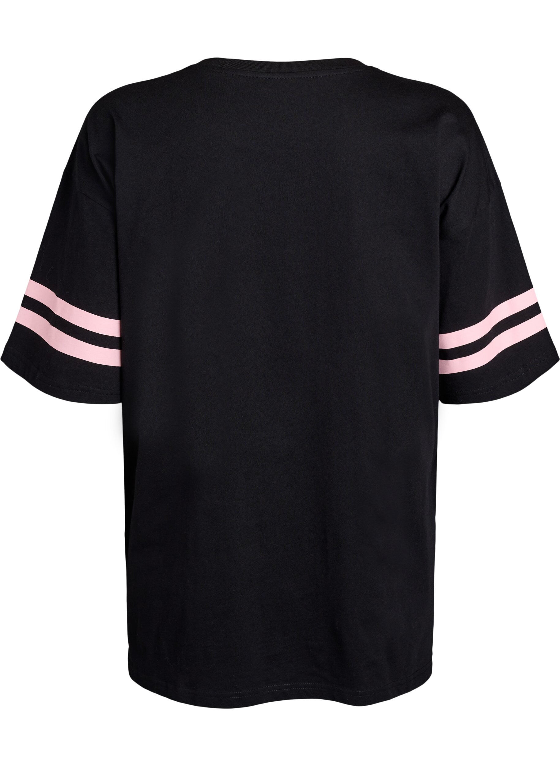 Zizzifashion Sporty oversized college T-shirt, Black, Packshot image number 1