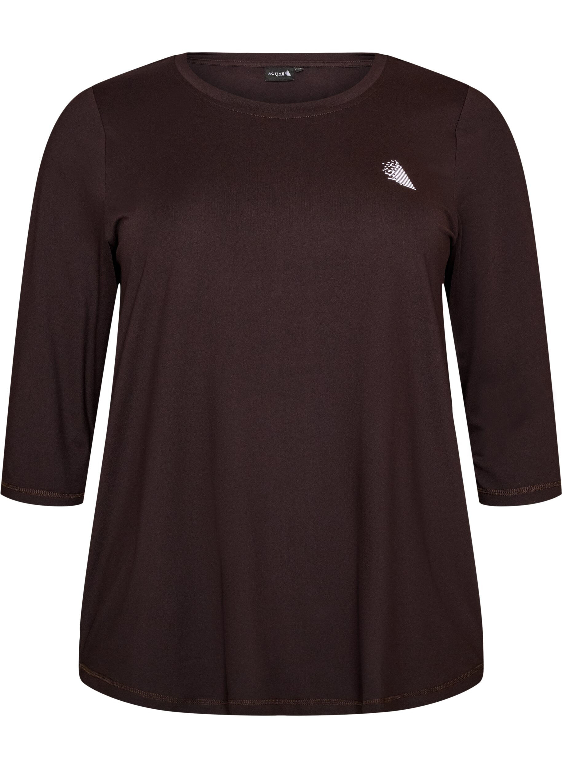 ZizzifashionSports top with 3/4 sleeves, Brown, Packshot image number 0