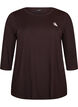 Sports top with 3/4 sleeves, Brown, Packshot image number 0