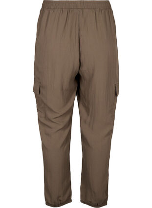 Loose cargo trousers in viscose, Chocolate Chip, Packshot image number 1