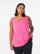 Workout top with v-neck, Pink, Model image number 0