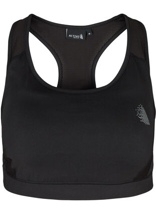 Plain sports top with back details, Black, Packshot image number 0