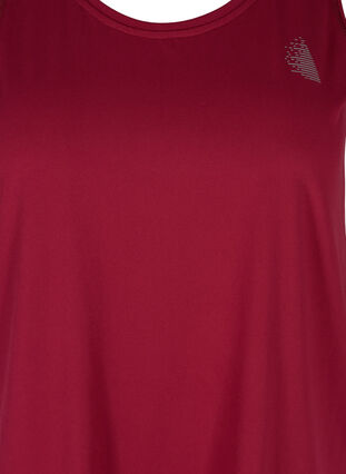 Plain-coloured sports top with round neck, Beet Red, Packshot image number 2