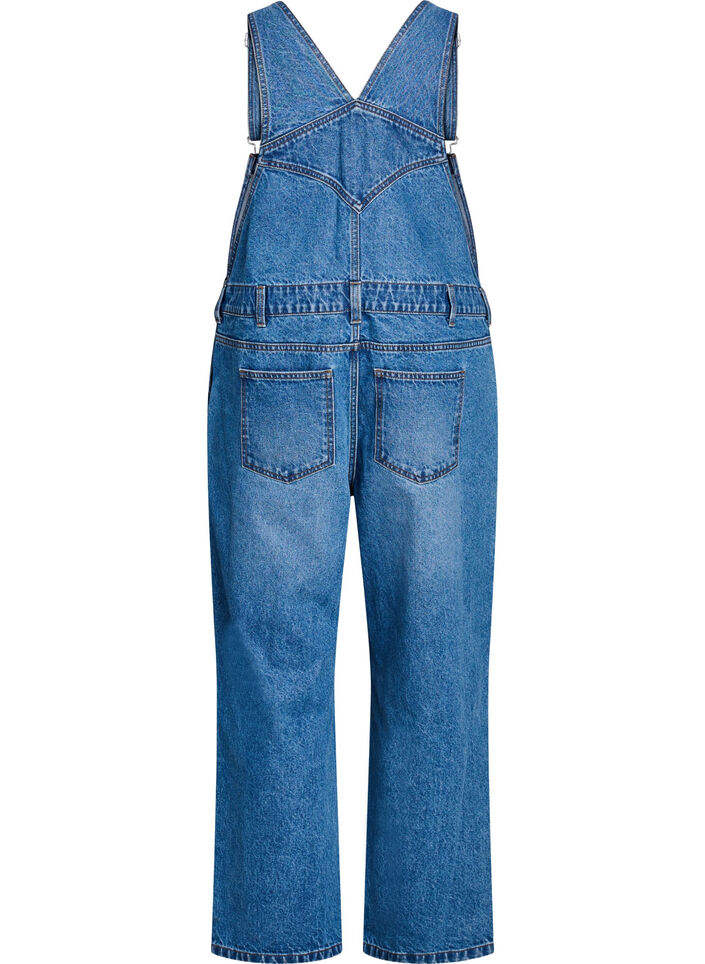 Wide-leg denim overalls, Blue, Packshot