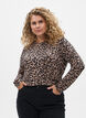 Long-sleeved blouse with leopard print, Brown, Model image number 0