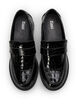 Wide fit croco loafers in leather, Black, Packshot image number 2