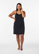 Plain-coloured slip dress in viscose, Black, Model image number 1