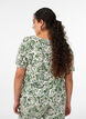 Short sleeve viscose blouse with print, Green, Model image number 2