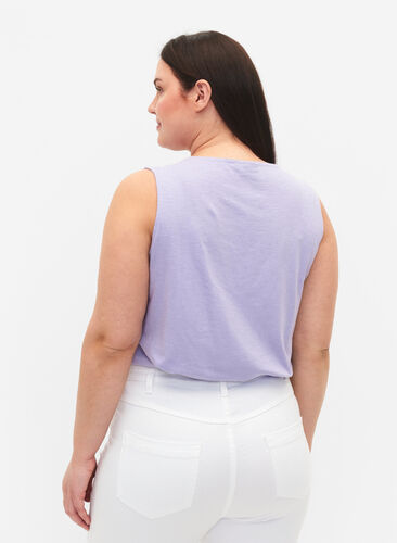 Sleeveless top in cotton, Lavender, Model image number 1