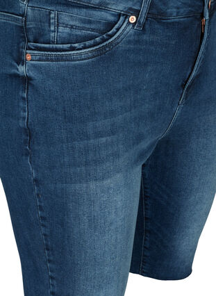 Amy denim shorts with a high waist, Blue denim, Packshot image number 2