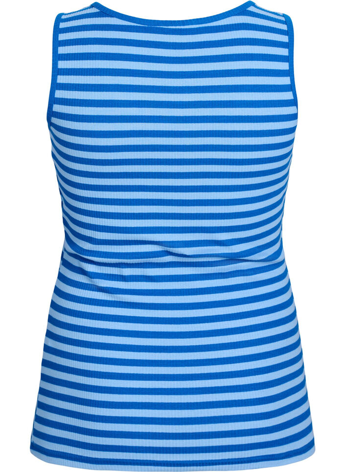 Striped tank top with a rib structure, O. Air Daphne Stripe, Packshot image number 1