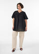 Tunic in lyocell with flutter sleeves, Black, Model image number 1