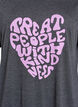 Short sleeve nightgown with text print, Black, Packshot image number 2