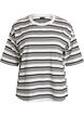 Boxy T-shirt with striped pattern, Black, Packshot image number 0