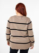 Knitted viscose blouse with stripes, Grey, Model image number 2