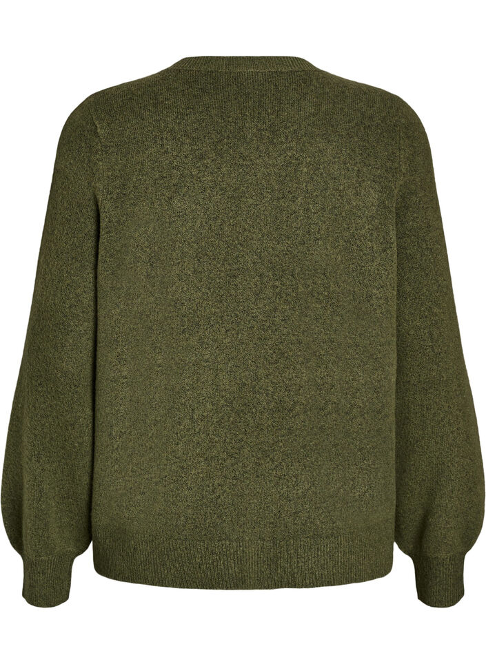 Cardigan in soft knit with gold-coloured buttons, Green, Packshot image number 1