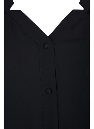 Top with long sleeves and button closure, Black, Packshot image number 2