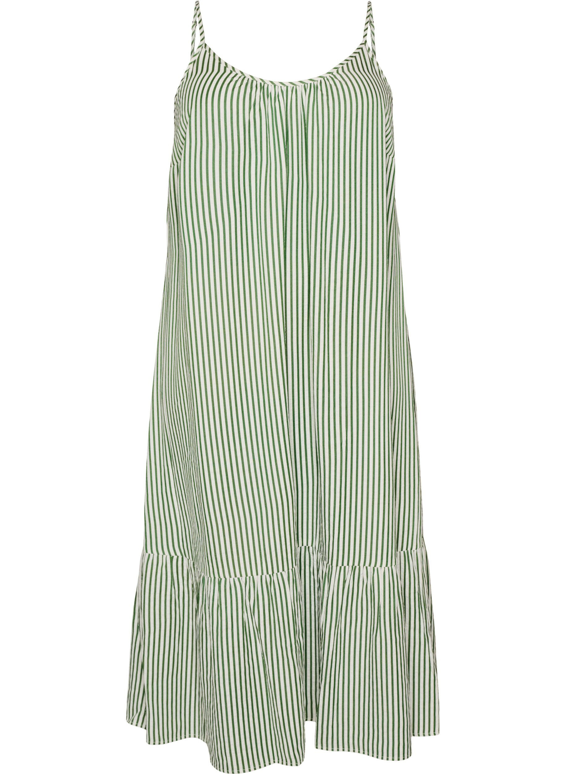Summer dress with stripes and A-line shape