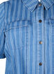 Short denim shirt dress with a striped pattern, Blue, Packshot image number 2