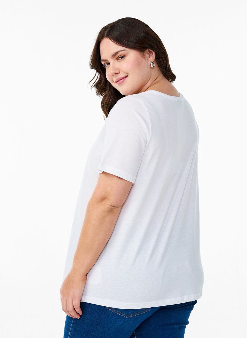 FLASH - T-shirt with motif, White, Model image number 2