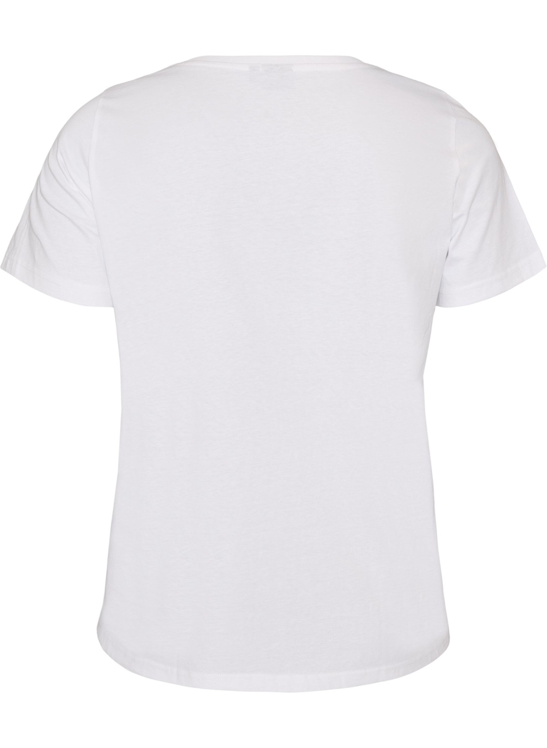 Zizzifashion Cotton T-shirt with front print, White, Packshot image number 1