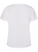 Cotton T-shirt with front print, White, Packshot image number 1