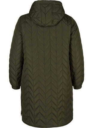 Quilted jacket with hood, Forest Night, Packshot image number 1