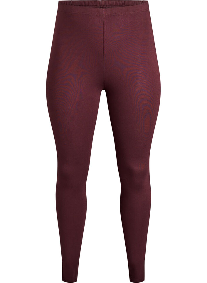 Basic leggings in viscose, Dark Bordeaux, Packshot image number 0